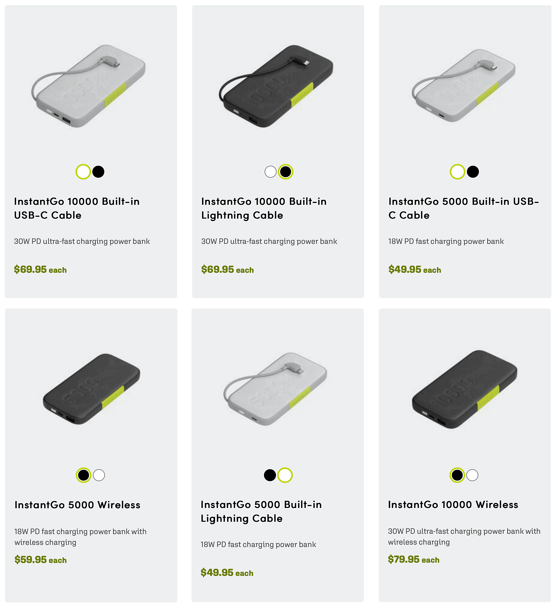 InfinityLab Power Bank lineup